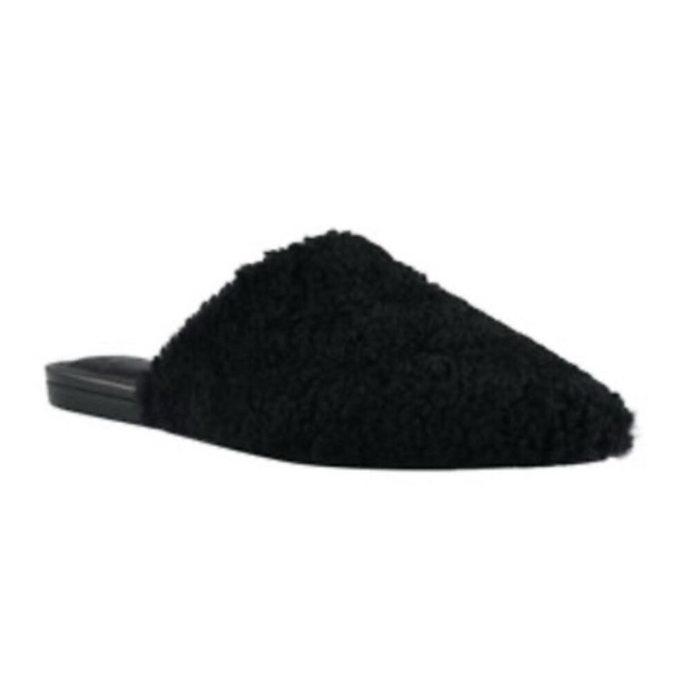 Marc Fisher Miles Size 5.5 Black‎ Pointed Toe Shearling Sheepskin Slip On NEW